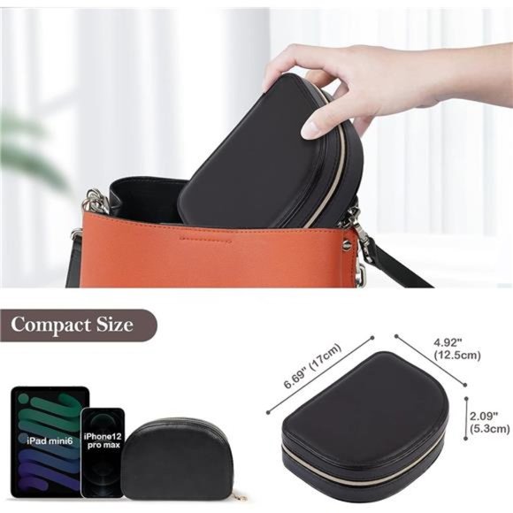 Travel Jewellery Box Small Jewellery Box for Women PU Leather Medium Storage Box - Picture 6 of 6